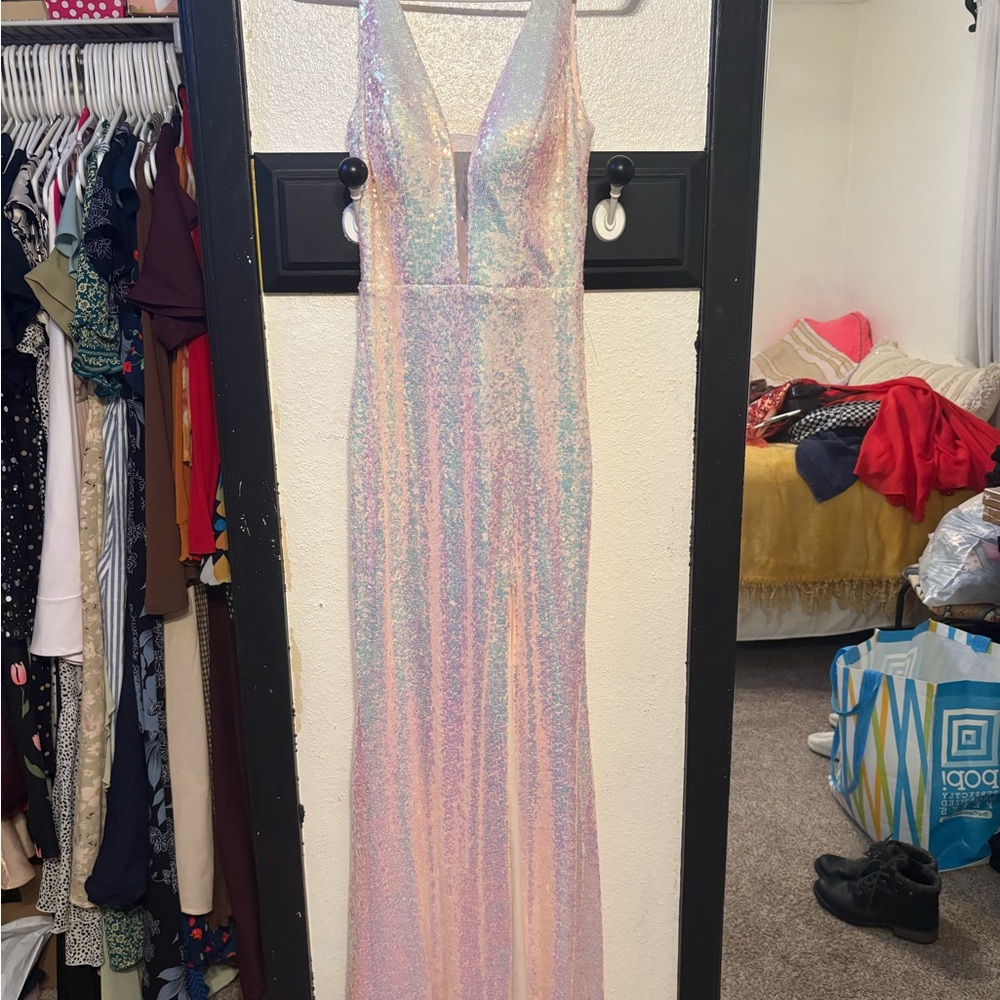 Iridescent Sequin Gown